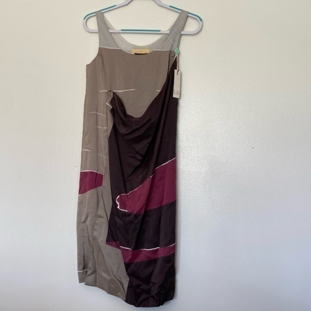 D.CLN 10th wrap sleeveless stunning block colored dress med/lg